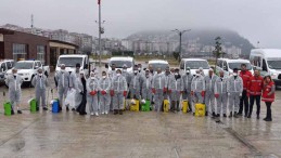 Giresun Belediyesi dezenfekte çalışmalarını yoğunlaştırdı.