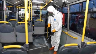 Giresun’da toplu taşıma araçlarında dezenfekte Çalışmaları