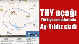 THY Uçağı Türkiye Semalarında Ay-Yıldız Çizdi