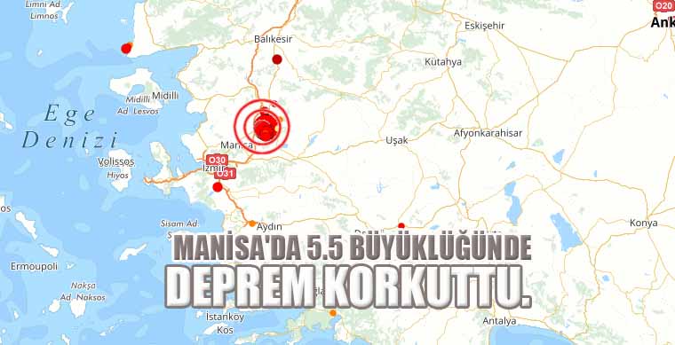 Manisa’da 5.5 Büyüklüğünde Deprem