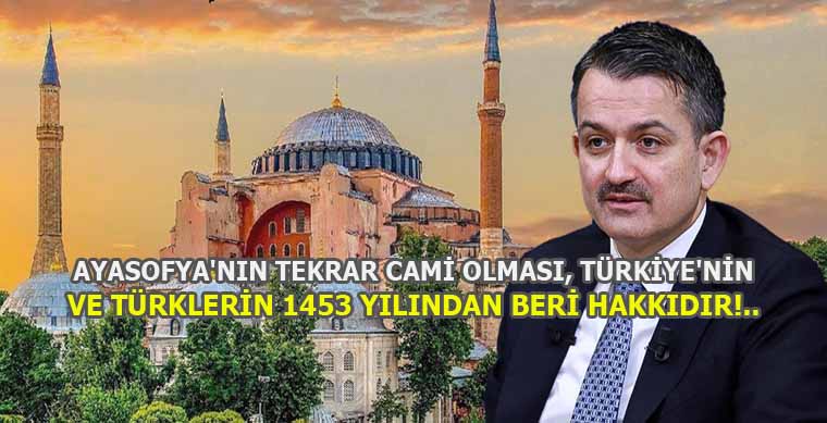 Ayasofya Cami, Türkiye’nin ve Türklerin 1453 Yılından Beri Hakkıdır