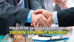 Türkiye’de 2020 Haziran ayında 190 bin 12 konut satıldı