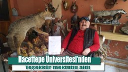 Hacettepe Üniversitesi’nden teşekkür mektubu aldı