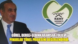 GÜREL, Dereli-Şebinkarahisar Yolu ve Pınarlar tünel projesini değerlendirdi.