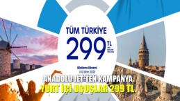 Anadolu Jet’ten kampanya. Yurt İçi Uçuşlar 299 TL.