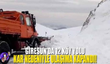 Giresun’da 12 Köy Yolu Kar Nedeniyle Ulaşıma Kapandı!
