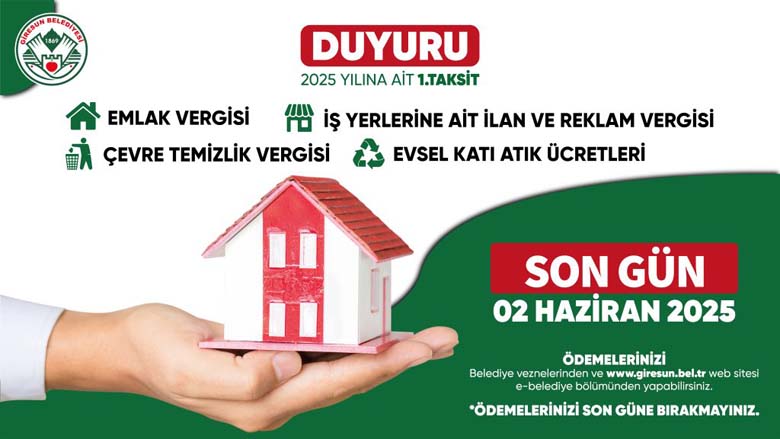 Giresun Belediyesi Emlak Vergisi İçin Vatandaşları Uyardı.
